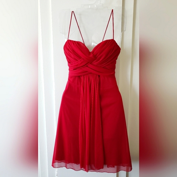 B. Darlin Spaghetti Strap Red Semi Formal Dress - Picture 1 of 3